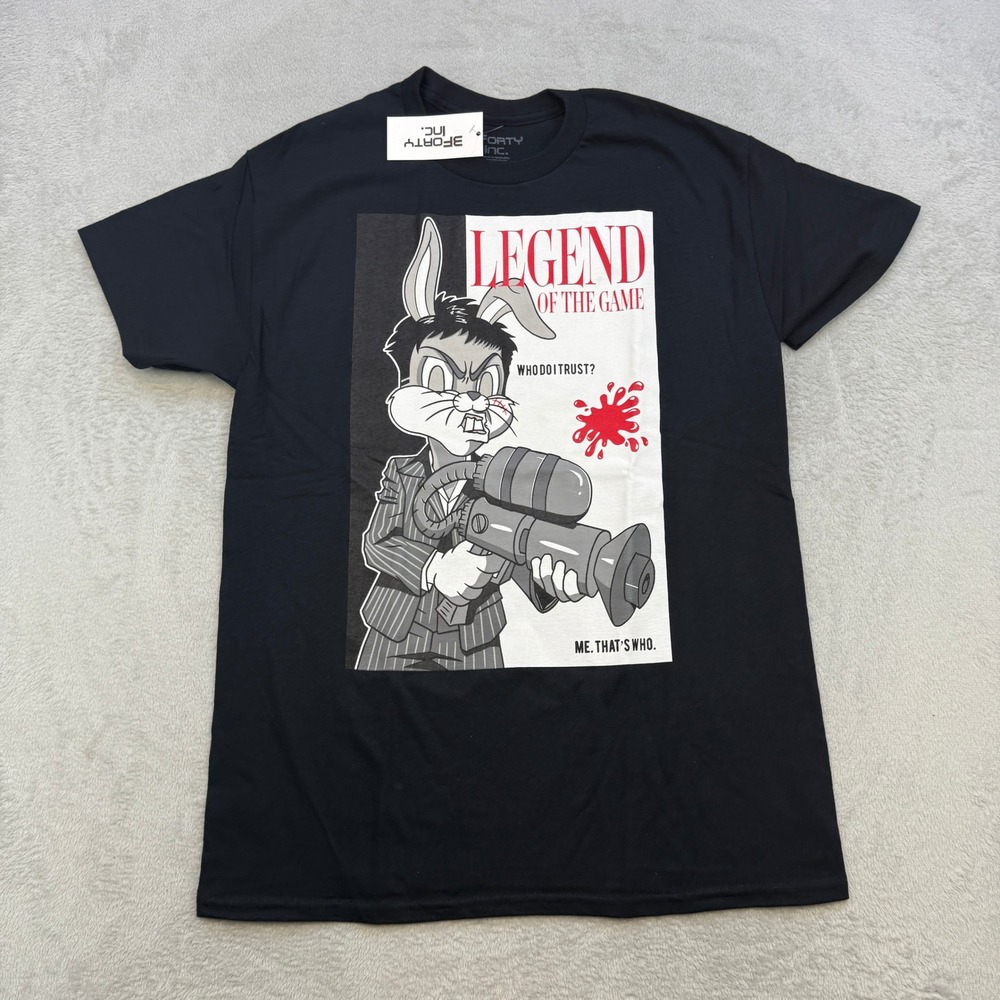 3Forty Inc T Shirt Mens Medium Black Legend Of The Game Scarface Bunny Graphic